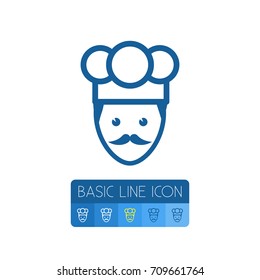 Isolated Chef Outline. Cook Vector Element Can Be Used For Chef, Cook, Gastronomy Design Concept.