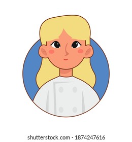 Isolated chef woman professions jobs icon logo- Vector