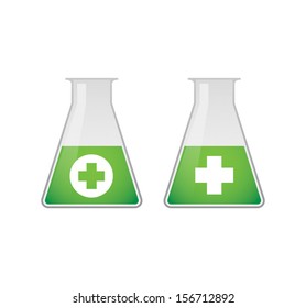 Isolated chemical test tubes with icon