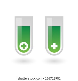 Isolated chemical test tubes with icon