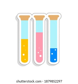 Isolated chemical tool back to school sticker- Vector