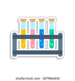 Isolated chemical tool back to school sticker- Vector