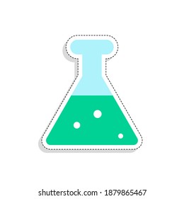 Isolated chemical tool back to school sticker- Vector
