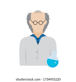 Ikone isolierter Chemiker-Biologe. Symbole für Berufe oder Berufe - Besichtiger