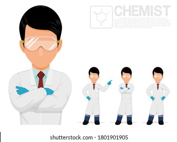 Isolated chemist on white background
