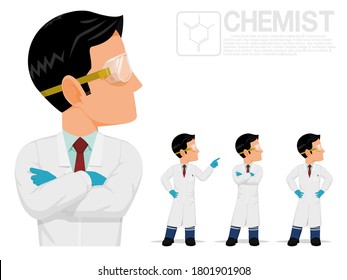 Isolated chemist on white background
