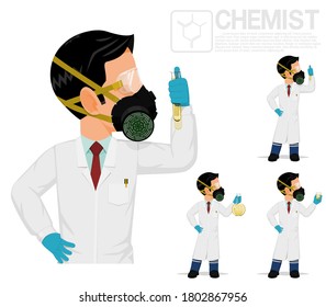 Isolated chemist on white background
