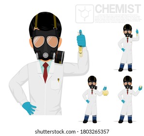 Isolated chemist on white background
