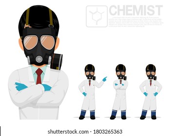 Isolated chemist on white background
