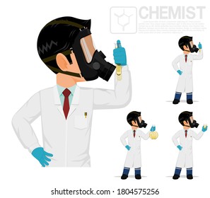 Isolated chemist on white background
