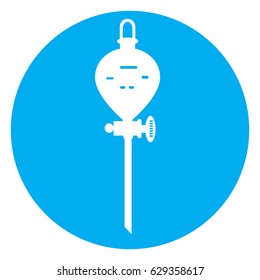 Isolated chemistry lab object on a blue button, Vector illustration
