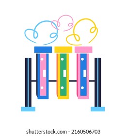 Isolated chemistry test tubes icon School supply flat design Vector illustration