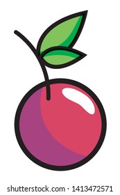 Isolated cherry fruit with leaves design vector illustration