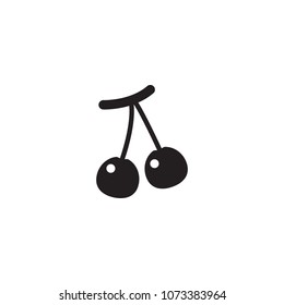 Isolated cherry icon symbol on clean background. Vector berry element in trendy style.