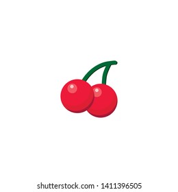 Isolated Cherry Vector Icon, Emoji Emoticon