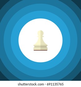 Isolated Chess Flat Icon. Pawn Vector Element Can Be Used For Pawn, Chess, Table Design Concept.