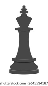 Isolated chess king piece with black silhouette on white background