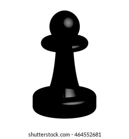 Isolated chess pawn figure. 3D style vector illustration, design element