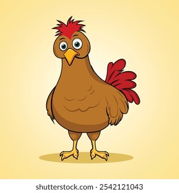 Isolated chicken in cartoon design