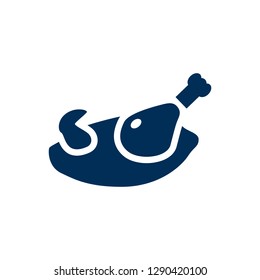 Isolated chicken icon symbol on clean background. Vector grill element in trendy style.