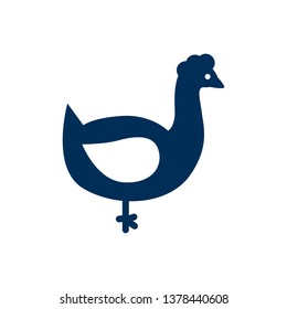 Isolated chicken icon symbol on clean background. Vector hen element in trendy style.