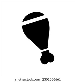 Isolated chicken leg icon. Editable color. EPS vector file