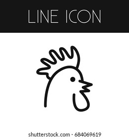 Isolated Chicken Outline. Cockerel Vector Element Can Be Used For Cockerel, Chicken, Rooster Design Concept.