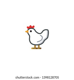 Isolated Chicken Vector Icon, Pictogram, Emoji, Emoticon