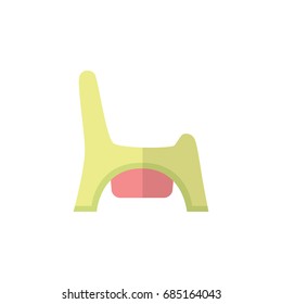 Isolated Child Potty Flat Icon. Toilet Vector Element Can Be Used For Child, Potty, Toilet Design Concept.