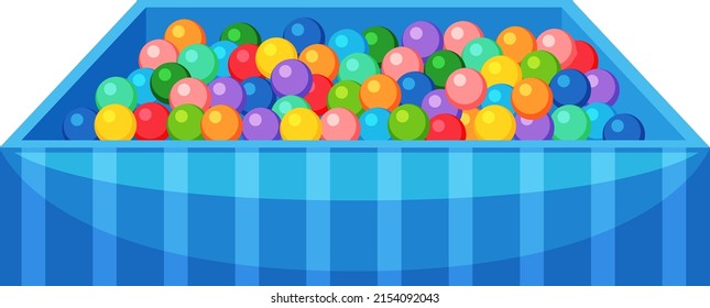 Isolated children ball pool illustration