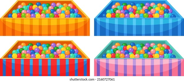 Isolated children ball pool illustration