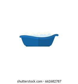 Isolated Children Bathing Flat Icon. Bathtub Vector Element Can Be Used For Children, Bathing, Bathtub Design Concept.