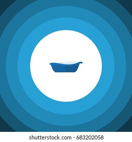 Isolated Children Bathing Flat Icon. Bathtub Vector Element Can Be Used For Children, Bathing, Bathtub Design Concept.