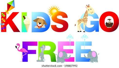 isolated childrens alphabet cartoon word on a white background