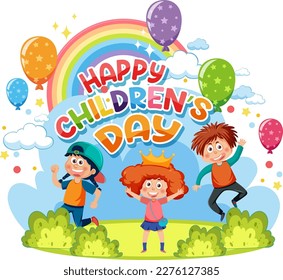 Isolated children's day icon illustration