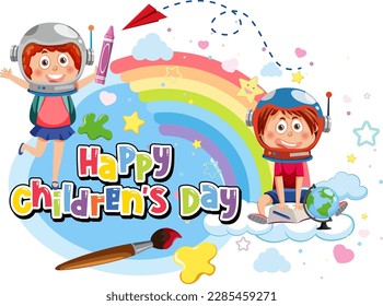 Isolated children's day icon illustration