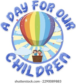 Isolated children's day icon illustration