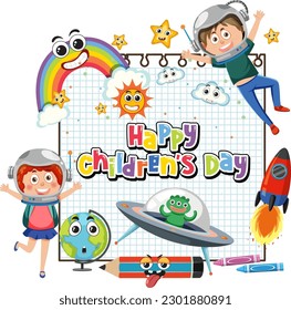 Isolated children's day icon illustration