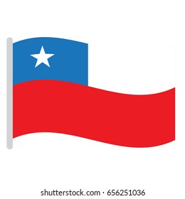 Isolated Chilean flag on a white background, Vector illustration