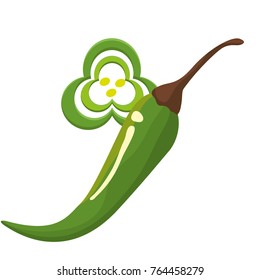 Isolated chili pepper design