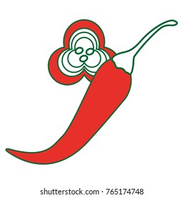 Isolated chili pepper design