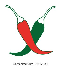 Isolated chili pepper design