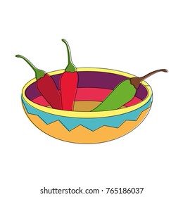 Isolated chili pepper design