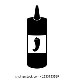 Isolated chili pepper sauce bottle icon. Vector illustration design