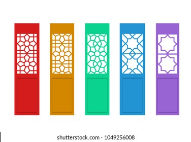 Isolated Chinese Door With Indian Pattern, Vector