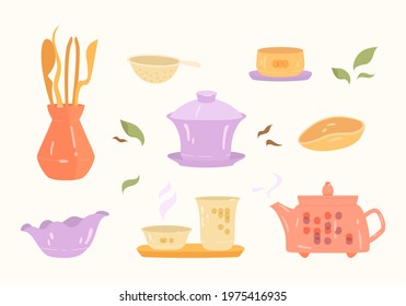 Isolated chinese tea utencsil for traditional ceremony