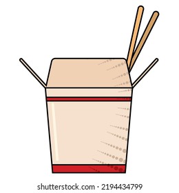 Isolated chinesse fast food vector illustration