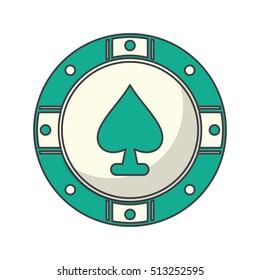 Isolated chip of casino design