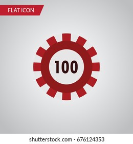 Isolated Chip Flat Icon. Poker Vector Element Can Be Used For Poker, Casino, Chip Design Concept.