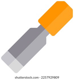 Isolated chisel in flat icon on white background. Carpentry, work tool, equipment